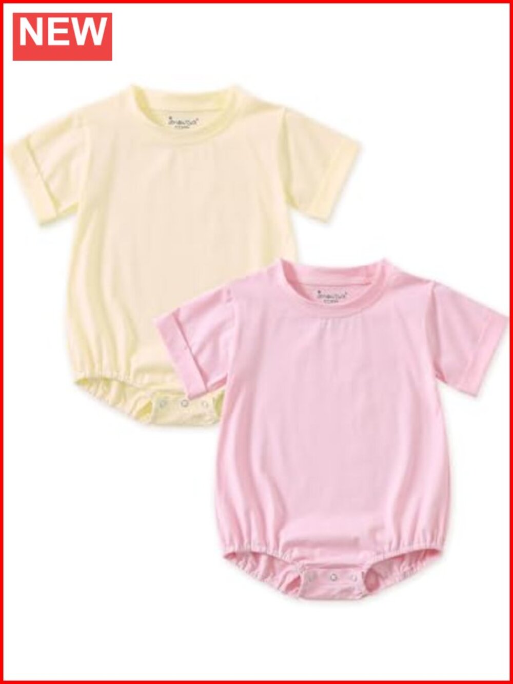 Baby Bubble Romper 2pc Set Cotton Spandex Short Sleeve Bodysuit Unisex